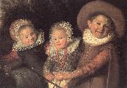 HALS, Frans Three Children with a Goat Cart (detail) Norge oil painting reproduction